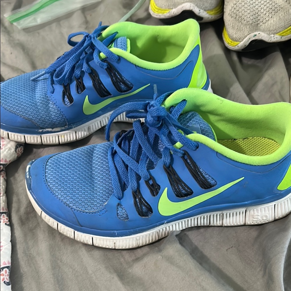 Nike Shoes Womens 7 Free 5.0 Running Sneakers Blue Mesh Round Toe